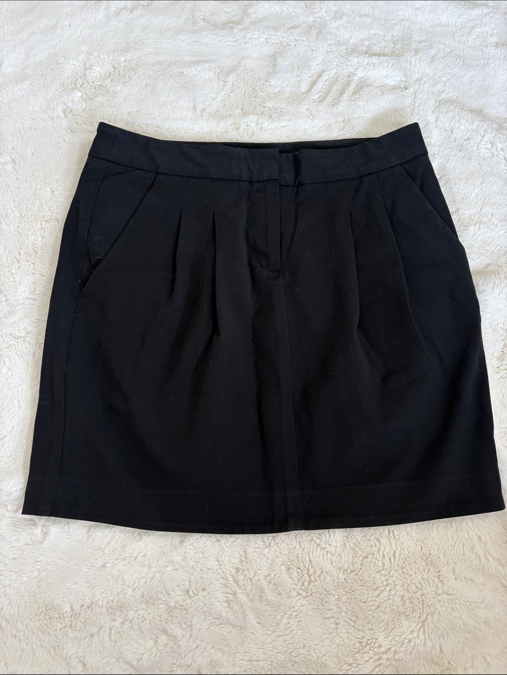Theory Black Pleated Mini Skirt, Size 0
